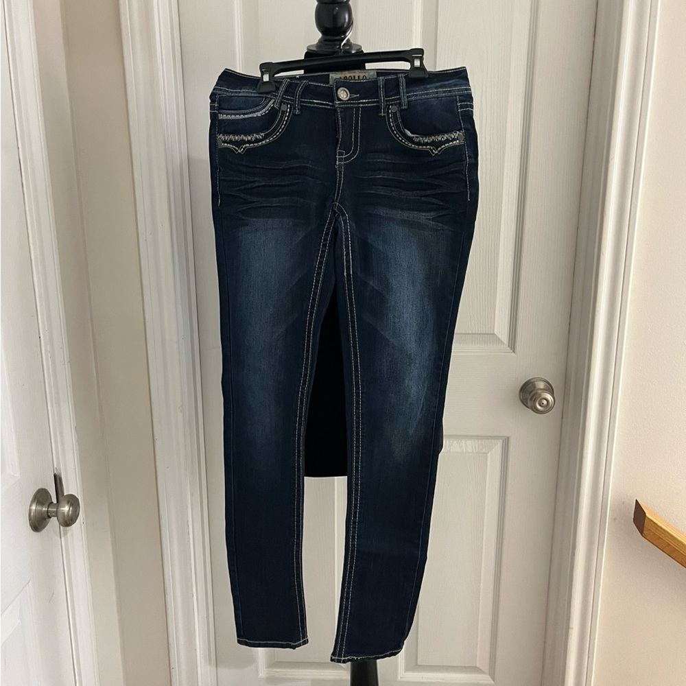 Women's Dark Indigo Skinny Stretch Jeans